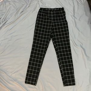 black and white plaid pants